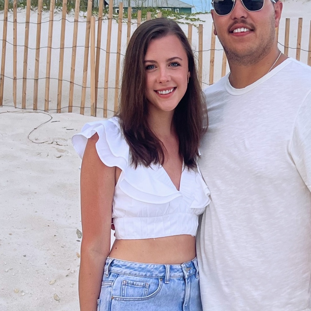 Ruffle V Neck Crop Top